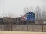 NUCOR Switcher 2307  in the north yard pushing gondolas to scrapping piles